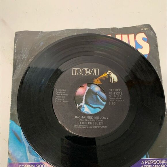 Elvis Presley - Unchained Melody / Softly... RARE 45 RPM PROMO (1978) - Picture 5 of 5